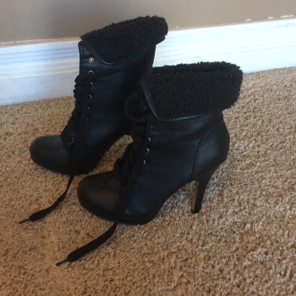 Black heeled ankle boots